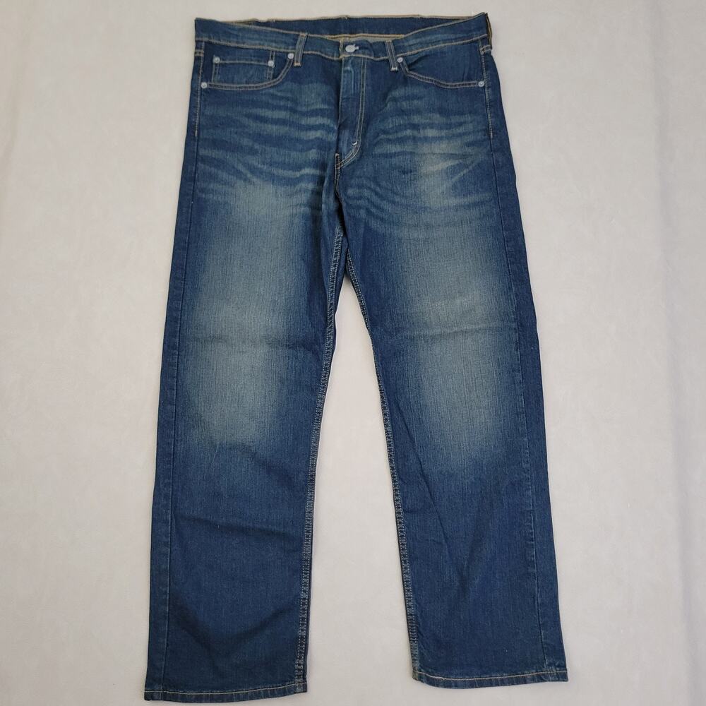 Levi's Men's 505 Relaxed Straight Leg Jeans Dark Wash Size 38×30